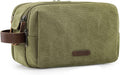 BAGSMART Toiletry Bag for Men, Canvas Travel Toiletry Organizer Dopp Kit Water-resistant Shaving Bag for Toiletries Accessories,Green-Large