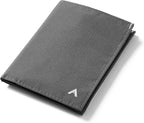 Allett Travel Wallet, Charcoal Grey | Nylon, Thin Bifold, RFID Blocking, Minimalistic, Front Pocket | Holds Up To 10 Cards & Passport | For Men & Women