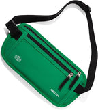 Money Belt - Slim Passport Holder RFID Blocking Travel Wallet Undercover Fanny Packs for Men Women - Green