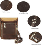 LANNSYNE Full Grain Leather Travel Wallet, Leather Cell Phone Belt Bag, Waist Pack Pouch, Neck Wallet Travel Pouch and Passport Holder for Men and Women Keep Valuables Safe