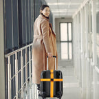 Luggage Straps for Suitcases TSA Approved Travel Belt 4 Pack by Chelmon (Yellow)