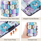 ELFISH Mini RFID Aluminum Wallet Credit Cards Holder Business Card Case Metal ID Case for Men Women (Color cat)