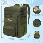 Backpack Cooler Insulated Leak Proof, Lightweight Soft Sided Cooler Backpack for Men Women, Waterproof Beach Cooler Bag Lunch Backpack for Camping Hiking Picnic Fishing Travel Outdoor