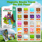 Magnetic Blocks Travel Magnetic Building Blocks Cubes - 200 PCS Tin Box Magnet Toys Set STEM Educational for Kids Ages 3 4 5 6 7 8 9 10 11 12 Year Old Boys Girls Gifts Birthday Christmas