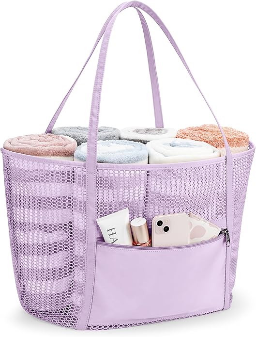 KALIDI Upgrade Version Beach Mesh Tote Bag MAX 27L Large capacity,Shoulder Bag Nylon Hobo Women Casual Foldable Beach Picnic
