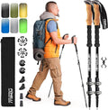 Foxelli Trekking Poles – Lightweight Collapsible Aircraft Grade Aluminum Hiking Poles with Cork Grips Quick Locks & All-Terrain Accessories – Pair of 2