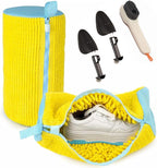 Shoe Washing Machine Bag for Washer & Dryer, Mesh Laundry Shoe Bag with Brush & Shoe Trees, Sneaker Cleaning Bag, Reusable Shoe Cleaner, Fits Up to Size 13