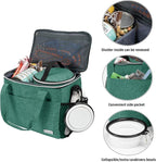 BAGLHER Dog Travel Bag Backpack Pet Supplies Backpack Pet Accessories Storage Bag 5-Piece Set With Shoulder Strap 2 Lined Pet Food Containers 2 Foldable Feeding Bowls Essential Kit for Pet travel