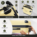 Kenneth Cole REACTION Out of Bounds Lightweight Hardshell 4-Wheel Spinner Luggage, Pale Banana, 20-Inch Carry On
