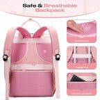 Maelstrom Travel Backpack for Women Men,Laptop Backpack Fits 15.6-17.3 Inch Laptop, Nurse/Work Bag with Insulated Lunch Box (Pink-beige)
