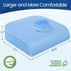 SweetSlubr Seat Cushion for Tailbone Pain Relief, Office Chair Cushion, Memory Foam Large Chair Cushion with Non-Slip Cover for Soft Support at Office Chair, Car Seat, Airplane Light Blue/2X-Large