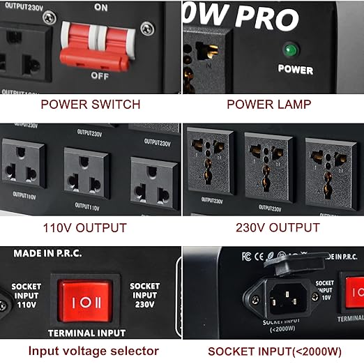 Yinleader 5000W PRO Voltage Transformer Converter Step Up/Down AC 110V/120V to 220V/240V or 220V/240V to 110V/120V Power Converter w/US Standard Power Cord,Circuit Breaker Protection