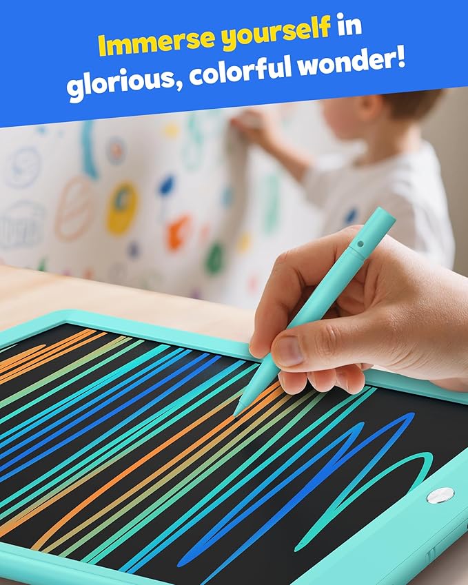 TEKFUN LCD Writing Tablet for Kids, 10-inch Coloring Drawing Pad, Mess Free Doodle Board, Airplane Travel Toys for Boys and Toddlers, Gifts for 3 4 5 6 7 8 Year Old Girls(Green)