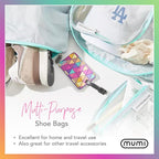 MUMI Travel Shoe Bags Set of 2 – Waterproof Shoe Bag for Travel, Gym, Storage, Packing – Lightweight Shoe Travel Bags for Suitcase, Closet, Backpack – Travel Shoe Organizer for Men and Women (Pink)
