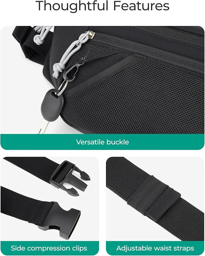 BAGSMART Large Capacity Fanny Packs for Women, Adjustable Fashion Waist Packs with Multiple Pockets, Durable Belt Bag for Traveling Workout Hiking, Beige