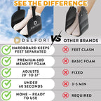 Portable Airplane Footrest for Airplane Travel - Comfortable Foot Hammock w/Memory Foam & Hardboard for No Feet Clashing - Ideal for Pain and Swelling Relief - Travel Essentials to Relax Your Feet