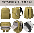 Baggallini Tribeca Expandable Laptop Backpack - 15"x11" Lightweight RFID Computer Bag for Work & Travel with Luggage Sleeve