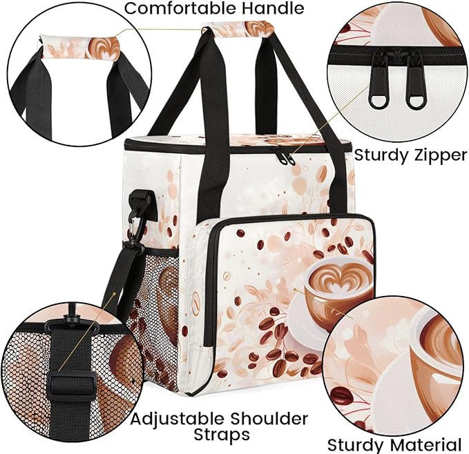 Coffee Maker Travel Bag Compatible with Keurig K-Mini, K-Mini Plus or Other Accessories, Portable Coffee Maker Case with Shoulder Strap for Travel(Bag Only)