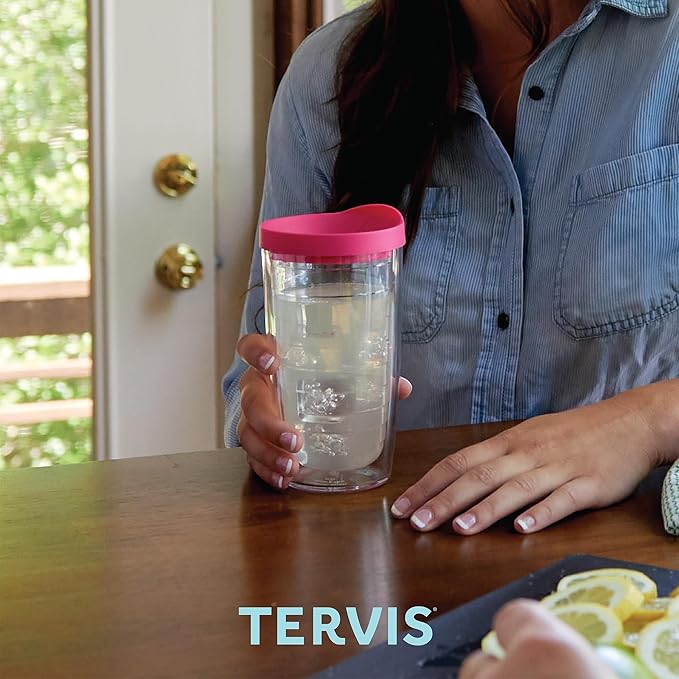 Tervis Clear & Colorful Tabletop Made in USA Double Walled Insulated Tumbler Travel Cup Keeps Drinks Cold & Hot, 16oz, Mangrove Green