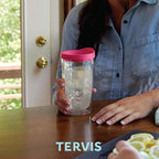 Tervis Clear & Colorful Tabletop Made in USA Double Walled Insulated Tumbler Travel Cup Keeps Drinks Cold & Hot, 16oz, Mangrove Green