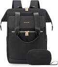 LOVEVOOK 17.3 Inch Laptop Backpack for Women, Large Capacity Travel Backpack with Organizer Bag, Waterproof Carry on Backpack Work Bag with USB Port, Teacher Nurse Backpack Purse, 2PCS, Black