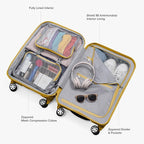 Traveler's Choice Pagosa Hardshell Expandable Luggage with Spinner Wheels, Yellow, 2-Piece Set (22/26)