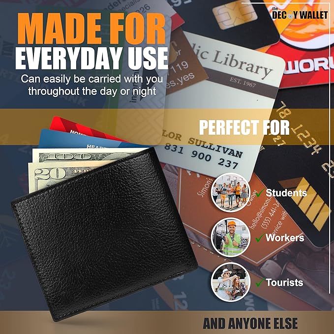 Anti-Theft Travel Wallet Decoy Cards – 6 Fake Credit Cards Pickpocket Protection