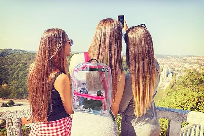 Trail maker Clear Backpack Heavy Duty with Padded Straps, Side Pockets for Kids, Boys, Girls, School, Stadium Approved Events