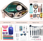 Cosmetic Bags for Women Small Makeup Bag for Purse Pu Leather Makeup Pouch Travel Makeup Bag with Zipper Make Up Bag for Travelling