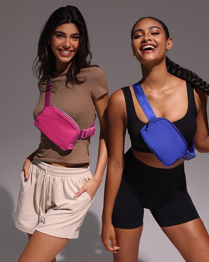 YOSHUYUKI Fanny Pack Cross Body Bag Small Crossbody Bags for Women Men Trendy Nylon Waterproof Mini Purse Travel Running Belt Lulu Dupes Bum Hip Chest Waist Pack Side Bag Must Have Blue