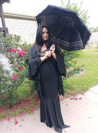 URAWESO Vintage Lace Parasol Gothic Lolita Umbrella UV Sun Protection Witch Cosplay Photoshoot Props Party Decoration