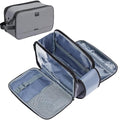 ZEEMO Travel Toiletry Bag for Men, Large Water-Resistant Double-Sided Full-Open Dopp Kit, Versatile Organizer for Shower and Hygiene Accessories, Bathroom Essentials, Cosmetics, Grey