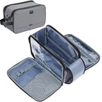 ZEEMO Travel Toiletry Bag for Men, Large Water-Resistant Double-Sided Full-Open Dopp Kit, Versatile Organizer for Shower and Hygiene Accessories, Bathroom Essentials, Cosmetics, Grey