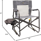 GCI Outdoor Freestyle Rocker Portable Folding Rocking Chair, Outdoor Camping Chair with Side Table