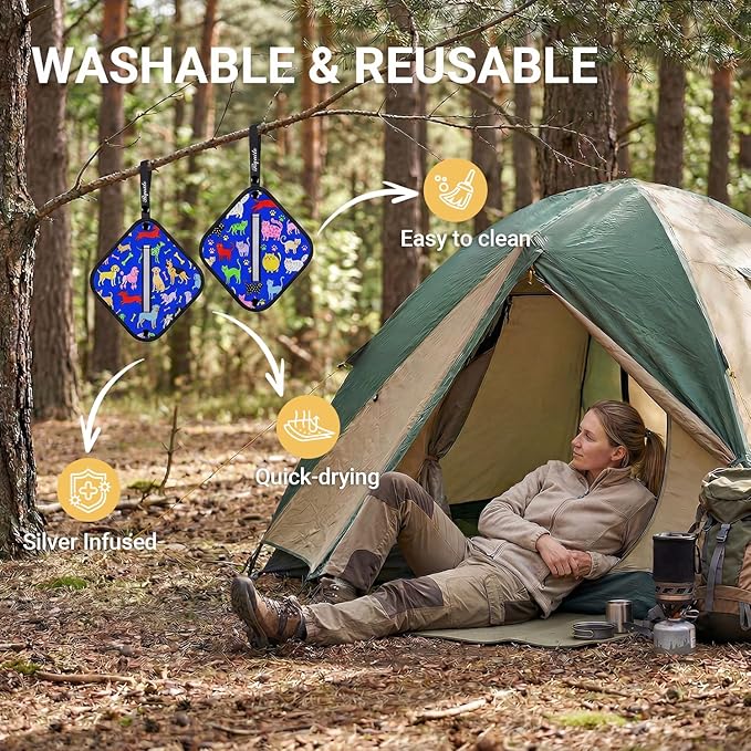 Rquite 2 Pcs Pee Cloth, Pee Cloth for Women Hiking, Soft & Absorbent Pee Rag, Reusable Toilet Paper Washable, Wipes After Female Urination, Women Travel Camping Backpacking Essentials