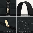 Becokan Large Tote Bag for Women Waterproof with 12 Pockets Top Zipper Closure Utility Teacher Nurse Bags for Work School