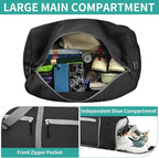 Dimayar 40L Travel Duffle Bag for Men Women - Foldable Duffel Bag with Shoes Compartment - Overnight Bags Waterproof & Tear Resistant(Black)