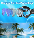 Aegend Snorkeling Gear for Adults Youth Kids, Snorkel Mask with Top Dry Valve - Panoramic View Anti-Leak and Anti-Fog with Mesh Bag for Snorkeling, Scuba Diving, Freediving & Swimming