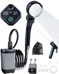 Beviliu Portable Shower for Camping, 6000mAh Rechargeable Camping Shower with Digital Power & Temperature Display, Portable Shower for Camping, Beach, Outdoor Travelling, Hiking, Pet Cleaning