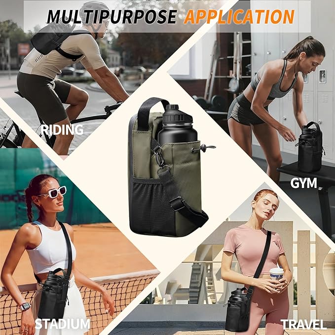 Magnetic Gym Bag for Women and Men, Magnetic Water Bottle Holder with Strap and Phone Pocket
