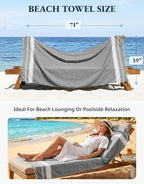 LANE LINEN Beach Towels 4 Pack Oversized - Turkish Towel Set, Pre-Washed Oversized Beach Towel, Quick Dry Beach Towels for Travel, Large Pool Towels, 39"x71" - Smoky Black