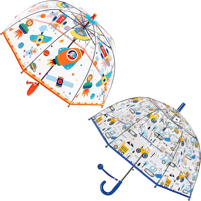 Kids Clear Umbrella for Rain Dome Bubble Umbrellas Windproof for Kids Boys and Girls