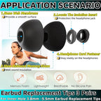 Memory Foam Earbud Tips，Replacement Earbud Tips Ear Bud Replacement Tip Memory Foam Ear Tips IEM Ear Tips Earbud Replacement Tips for 4.0mm Connect Hole Most in-Ear Headphones (S/M/L Total 3 Pairs)