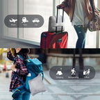 DEZ FURNISHINGS 4-in-1 Travel Compact Blanket Pillow Super Soft Velvet with Luggage Sleeve and Backpack Clip, Gray, 60" W x 45" H