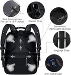 VECKUSON 18.4 Laptop Backpack for unisex, 60L Extra Large Gaming Laptops Back Bag,TSA Friendly Flight Approved and RFID Anti-Theft Pocket Heavy-duty Pack,21.3 * 15.7 * 11.8inch Grey