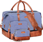 IBFUN Weekender Bags for Women - 21" Travel Duffle with Shoe Compartment - Carry On Overnight Duffel for Weekend Travel & Business Trips, 3PCS
