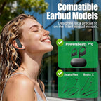12 Pairs Replacement Ear Tips for Beats Powerbeats Pro/Flex/X Earbuds, Soft Silicone Non-Slip Earbud Accessories, Beats Replacement Tips with Cleaning Kit (Black)