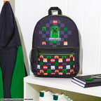 Minecraft Backpack for Boys Kids Teens Adjustable Straps Front Pocket Daypack Backpacks for Sports Gym School Gamer Gifts (Black)