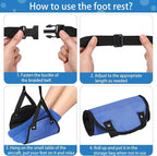 Yerliker Airplane Foot Hammock(Memory Foam) with Earplugs and Eye Mask Travel Necessities Adjustable Airplane Desk Foot Rest for Long Trip Pain and Swelling Relief(Blue)