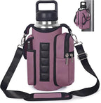 Magnetic Gym Tote Bag Holder for 18-40 oz Water Bottle,Neoprene Pouch with Phone Pocket,Men Women Workout Accessories